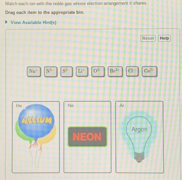 Solved Match each ion with the noble gas whose electron | Chegg.com