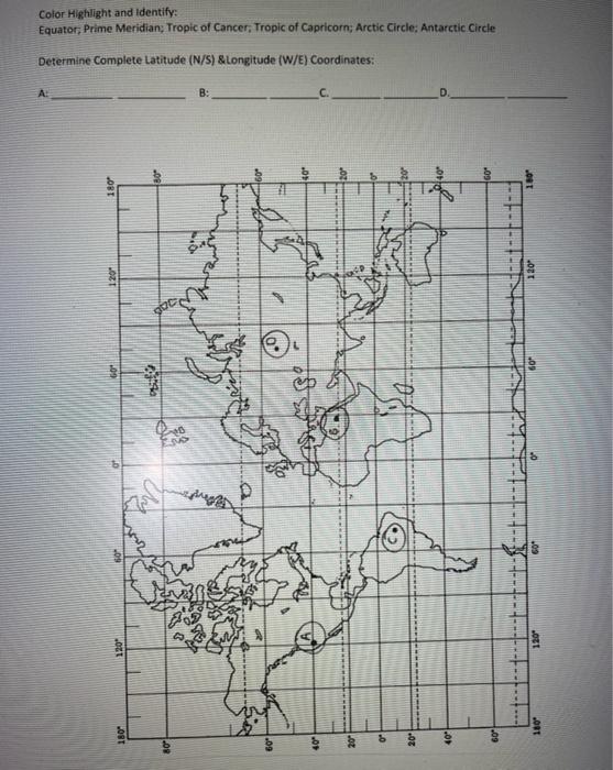 Solved Color Highlight and Identify: Equator, Prime | Chegg.com