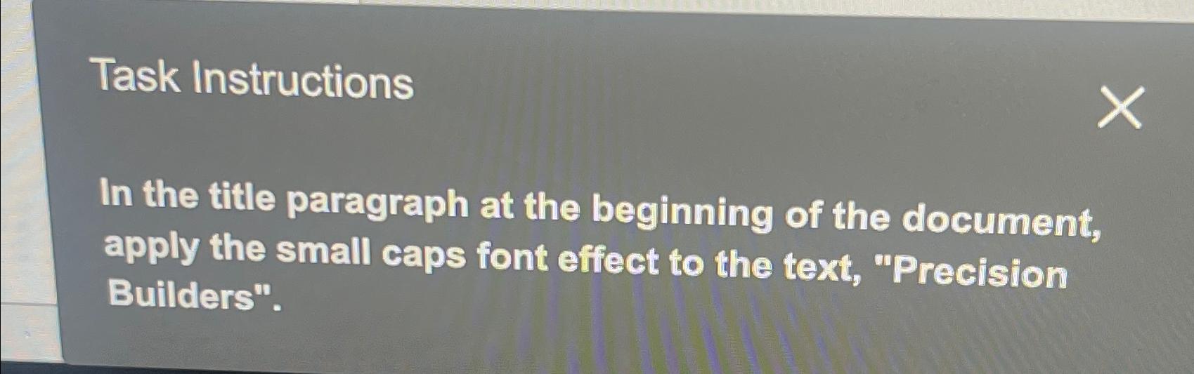 apply the text effect small caps to the three paragraph headings