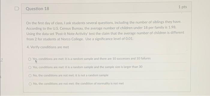 Solved Question 18 1 pts On the first day of class, I ask | Chegg.com