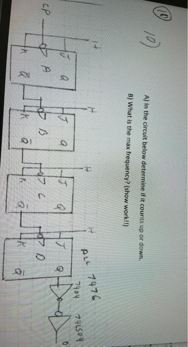 Solved 0 10 A) in the circuit below determine if it counts | Chegg.com