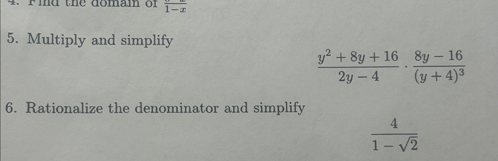 4 5y )-( 2y 16 simplified