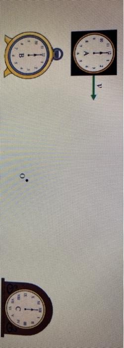 Solved Clock A travels to the right at a speed v = | Chegg.com