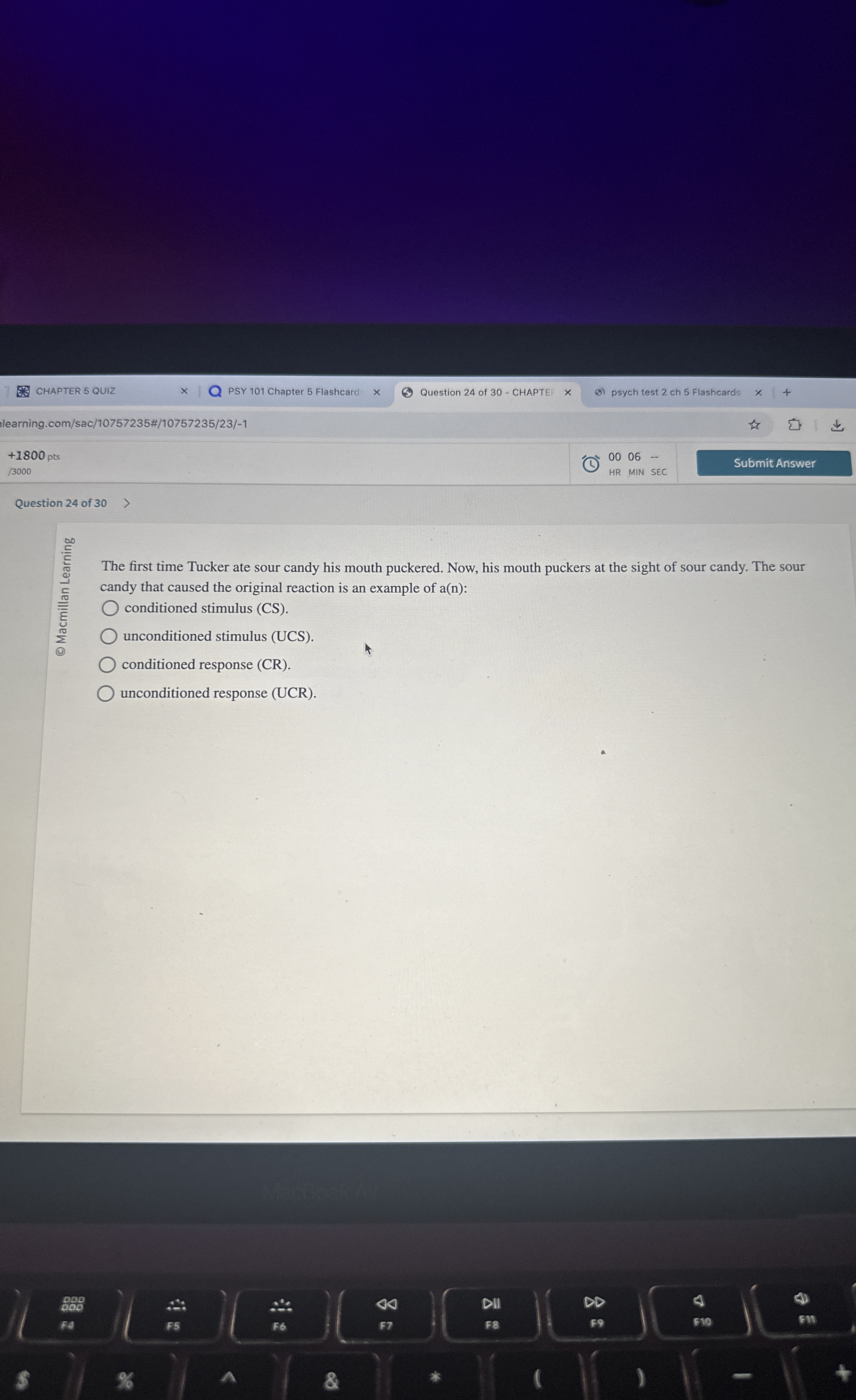 Solved The first time Tucker ate sour candy his mouth