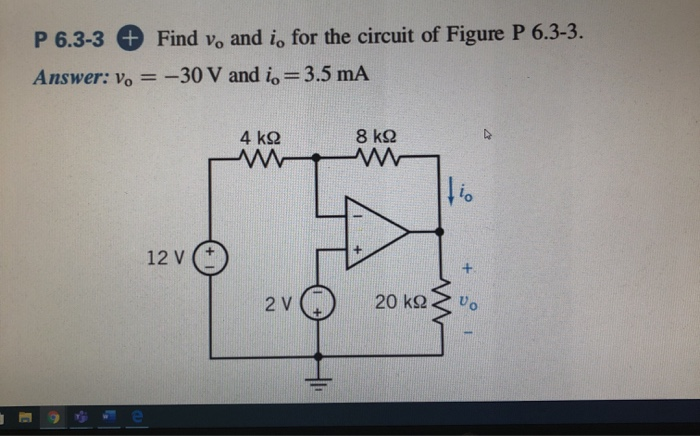 Solved P 6.3-3 + Find v, and i, for the circuit of Figure P | Chegg.com