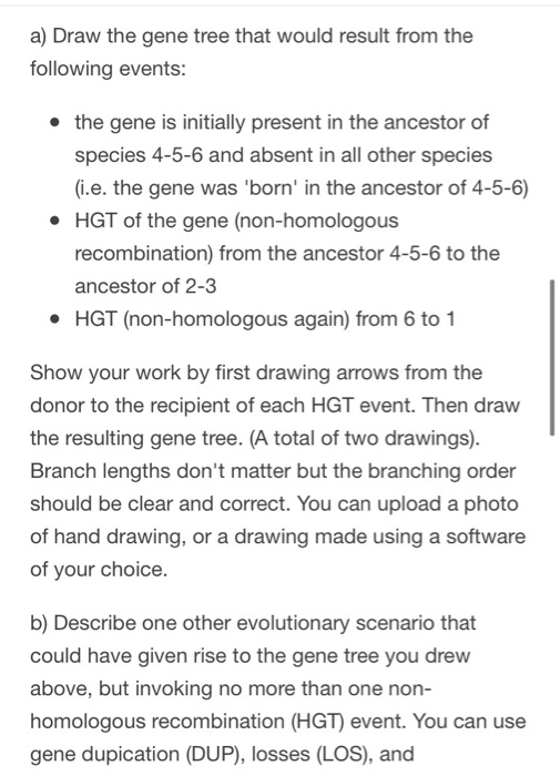 Use the species tree below to answer the following | Chegg.com