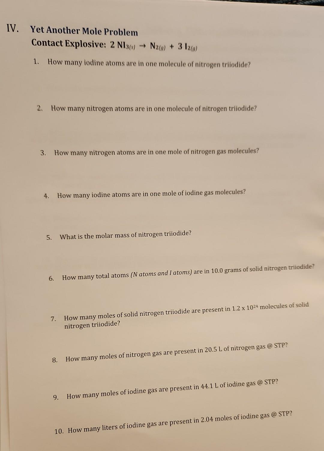 Image 7 for Worksheet Mole Problems Answers