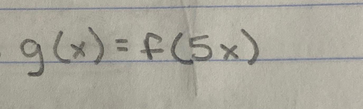Solved g(x)=f(5x)describe how the graph of each function is | Chegg.com