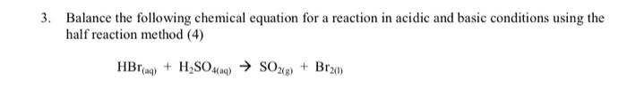 Solved Balance the following chemical equation for a | Chegg.com