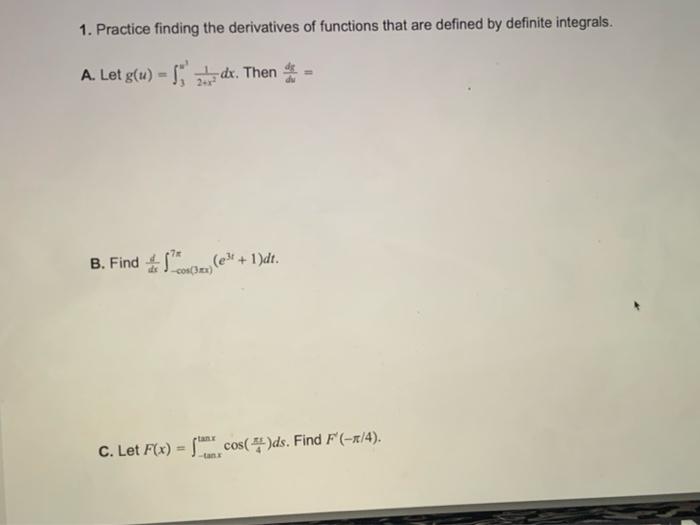 Solved 1. Practice finding the derivatives of functions that | Chegg.com