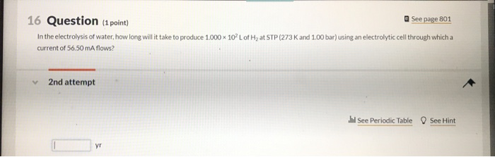 Solved 16 Question (1 point) See page 801 In the | Chegg.com