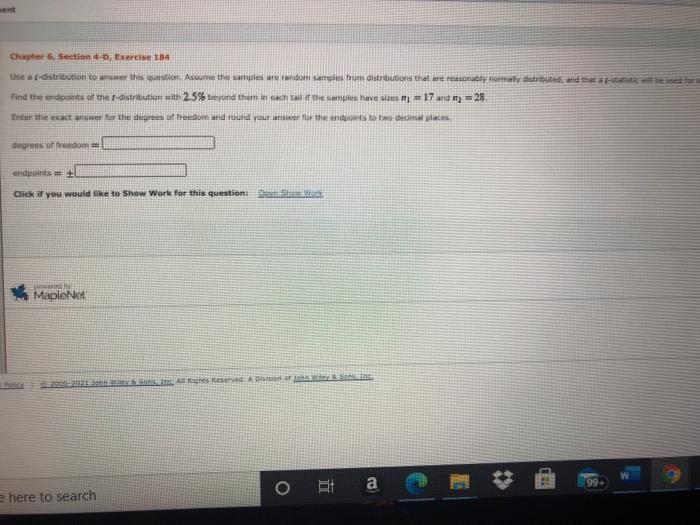 Solved sent Chapter 6, Section - Exercise 184 Use | Chegg.com