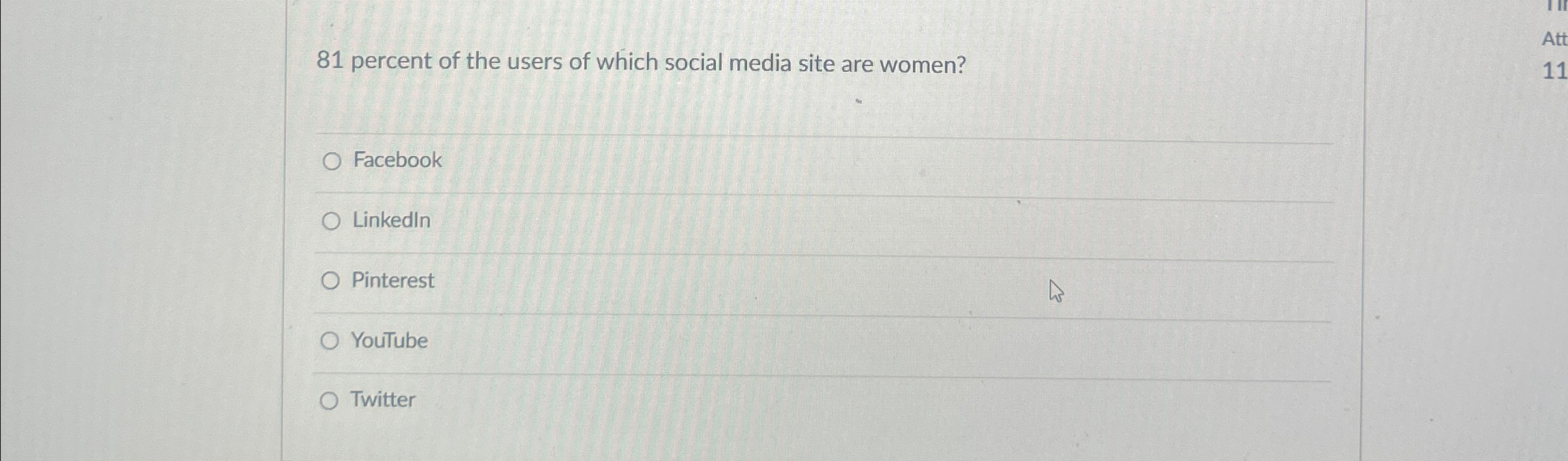 Solved 81 ﻿percent of the users of which social media site | Chegg.com ...