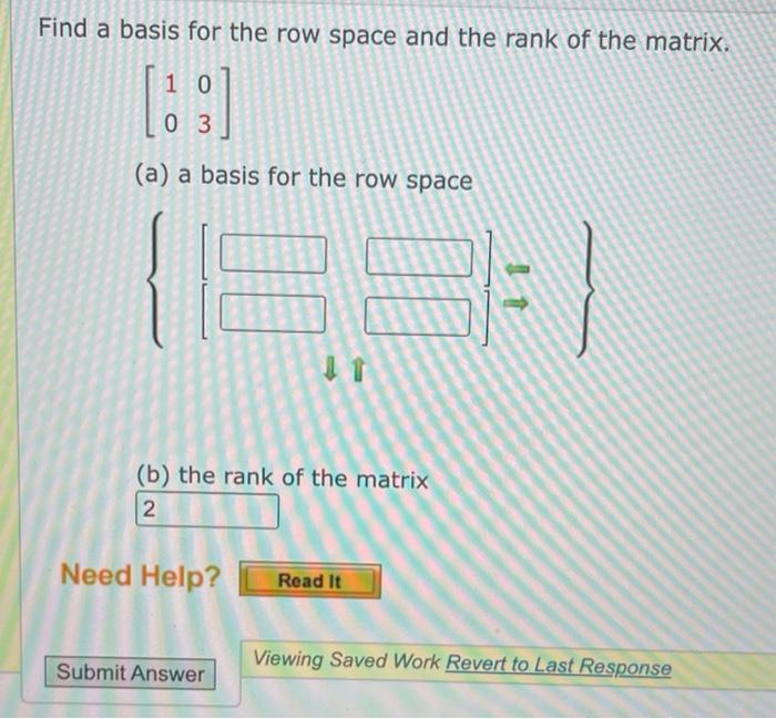 Solved Find a basis for the row space and the rank of the | Chegg.com