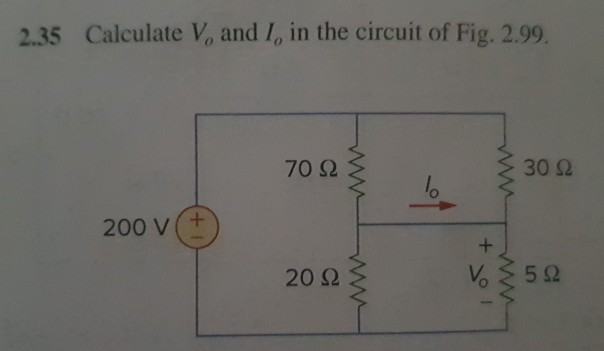 Solved 2.35 Calculate V, and I, in the circuit of Fig. 2.99. | Chegg.com