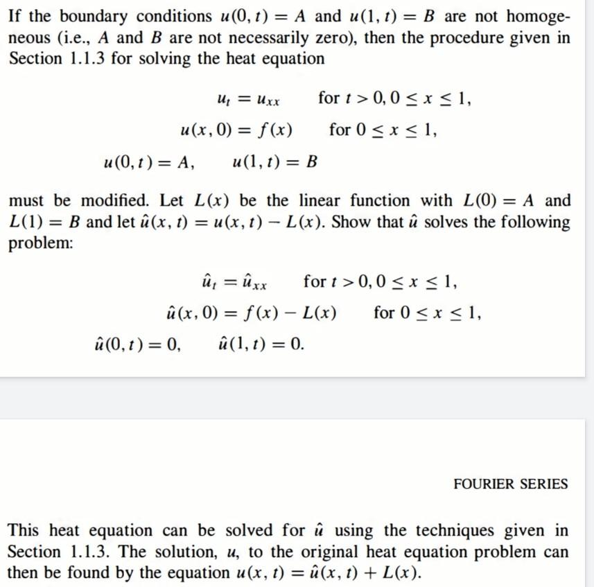 If The Boundary Conditions U 0 1 A And U 1 1 Chegg Com