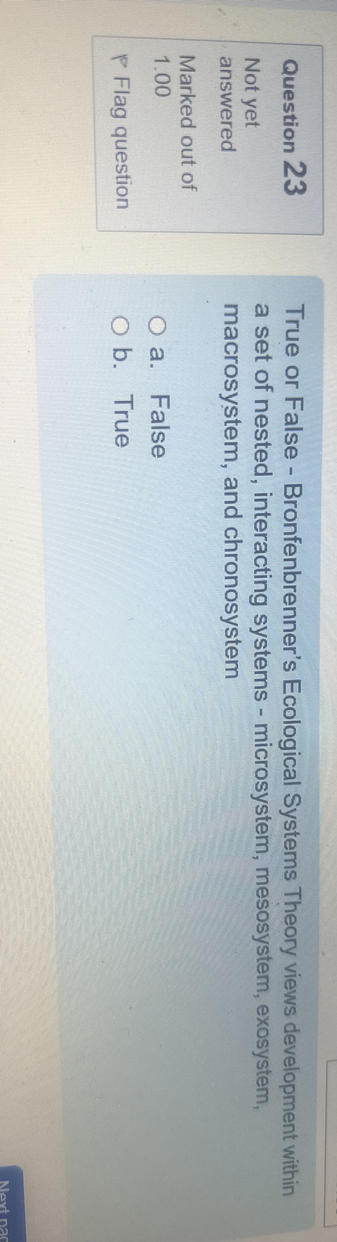 Solved Question 23Not yet answeredMarked out of 1.00P Flag | Chegg.com