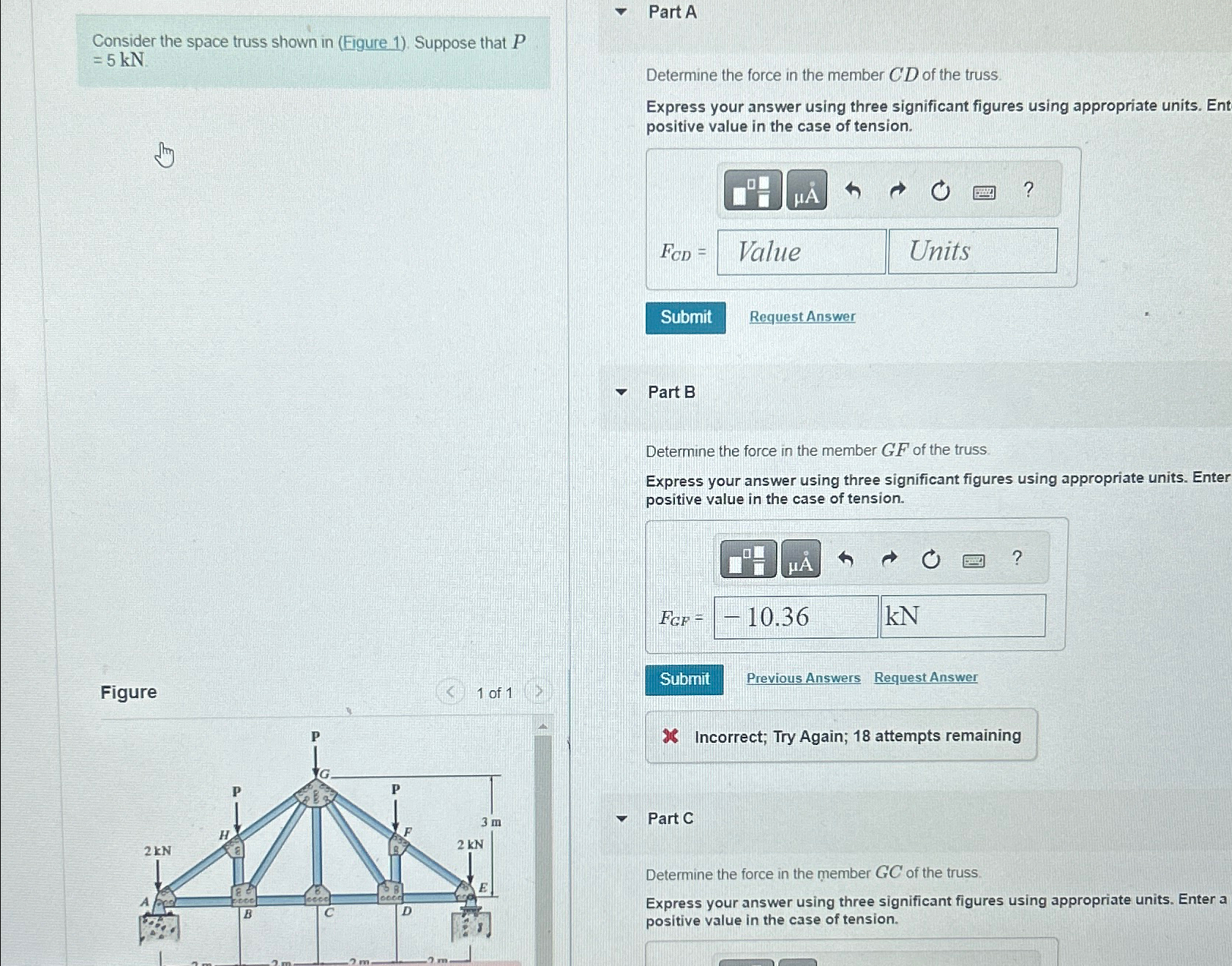 Solved Consider the space truss shown in (Figure 1). | Chegg.com