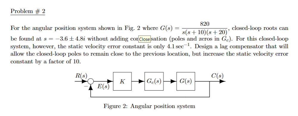 Solved Problem ??# 1?Given the system shown below where | Chegg.com