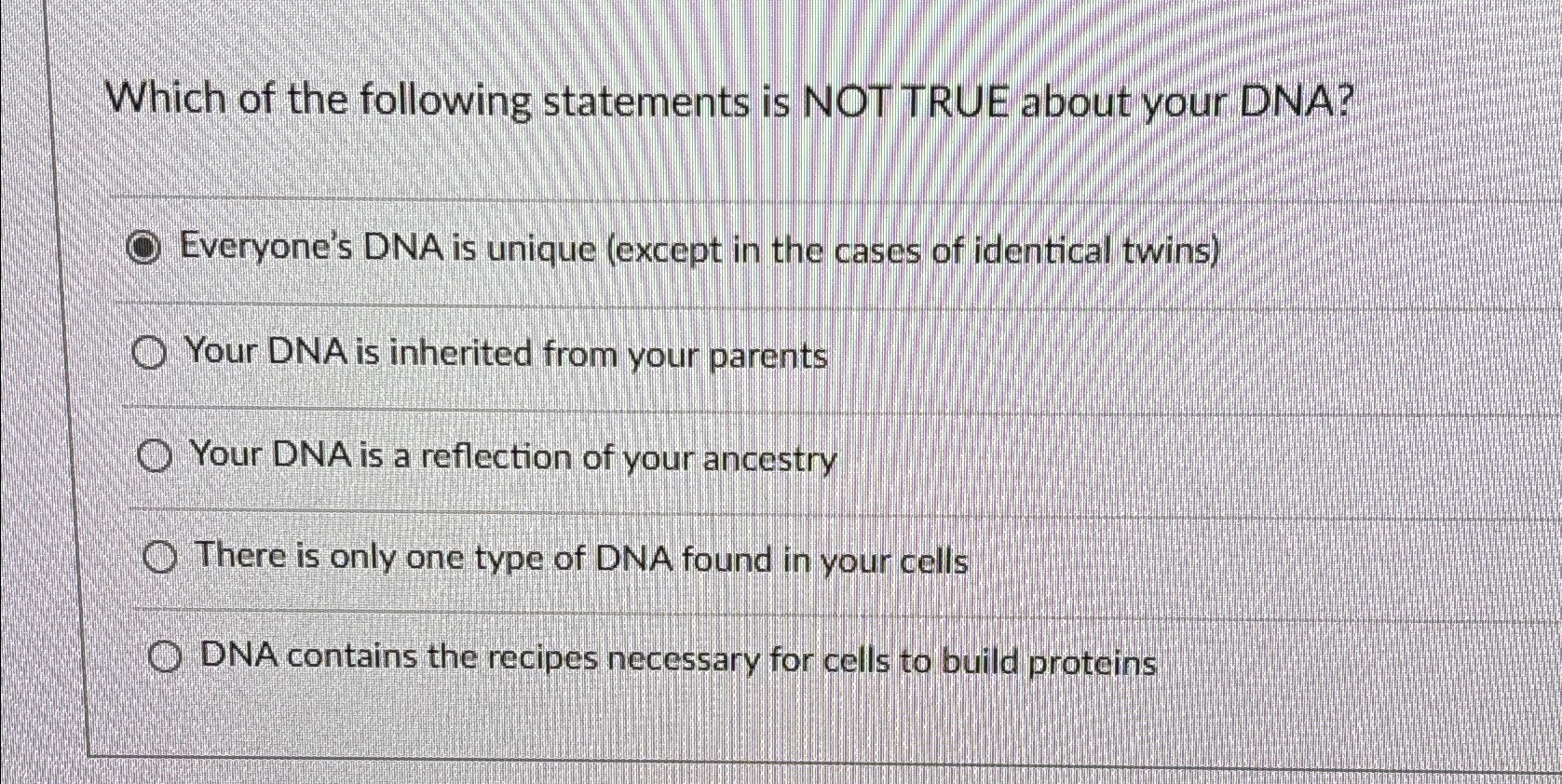 Solved Which of the following statements is NOT TRUE about | Chegg.com