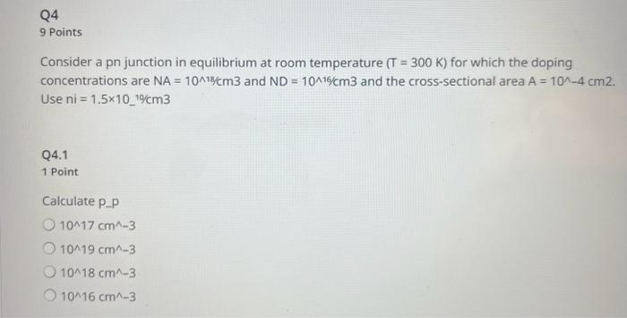 Solved Consider a pn junction in equilibrium at room | Chegg.com
