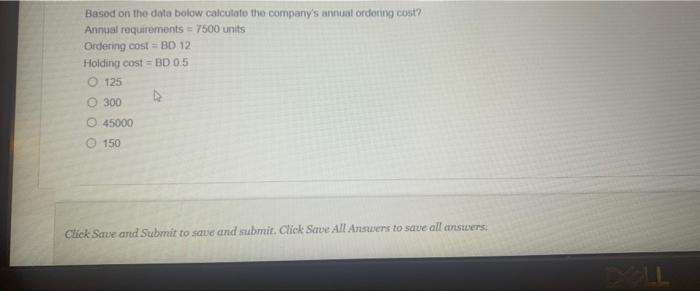 Solved Based on the data below calculate the company's | Chegg.com