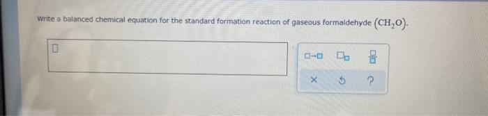 Solved Write A Balanced Chemical Equation For The Standard