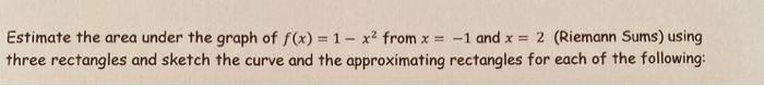 Solved Estimate the area under the graph of f(x) = 1 – x2 | Chegg.com