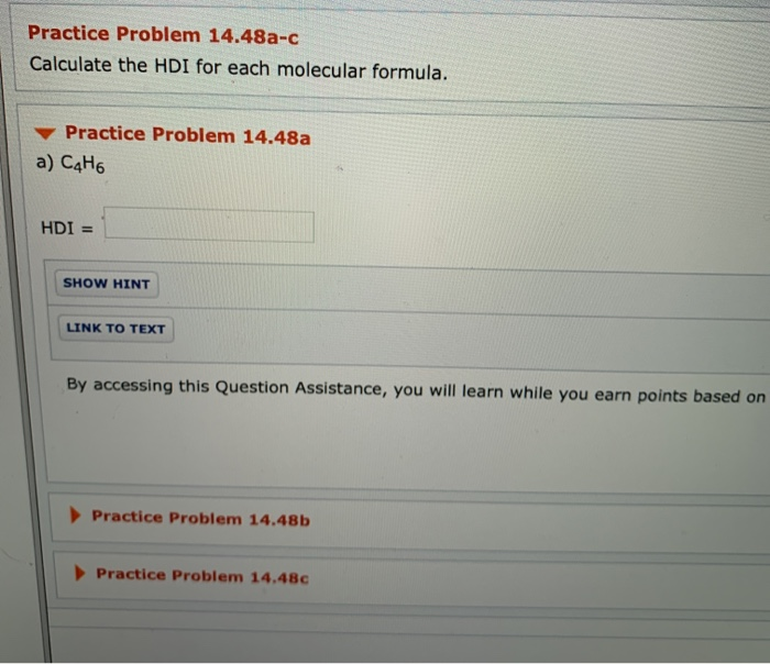 Calculate The Hdi For Each Molecular Formula