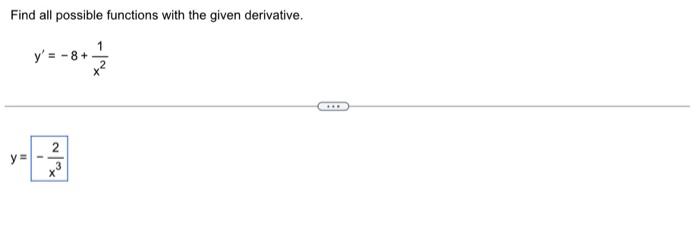 Solved Find all possible functions with the given | Chegg.com