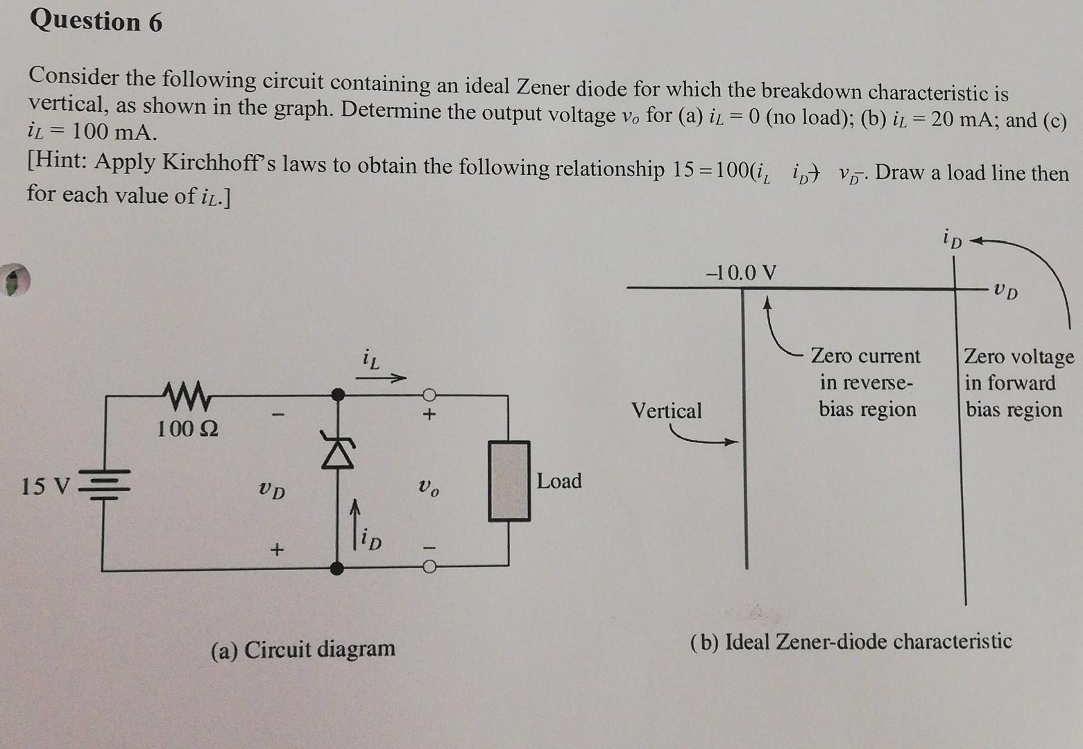 Solved Question 6 = Consider The Following Circuit | Chegg.com