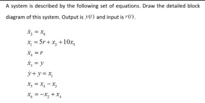 Solved A System Is Described By The Following Set Of | Chegg.com