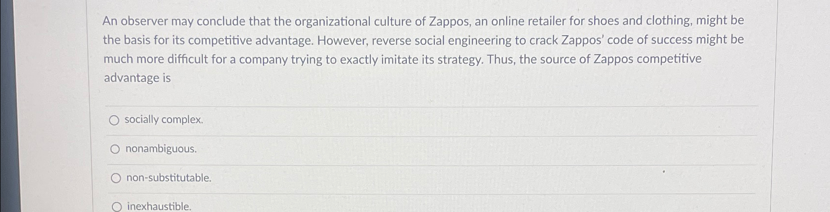 Solved An observer may conclude that the organizational | Chegg.com