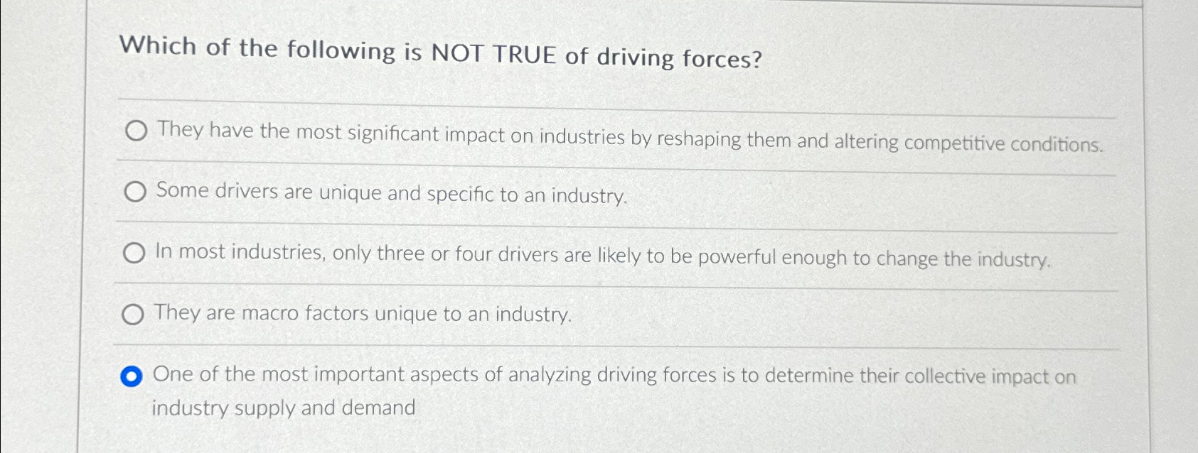 Solved Which of the following is NOT TRUE of driving