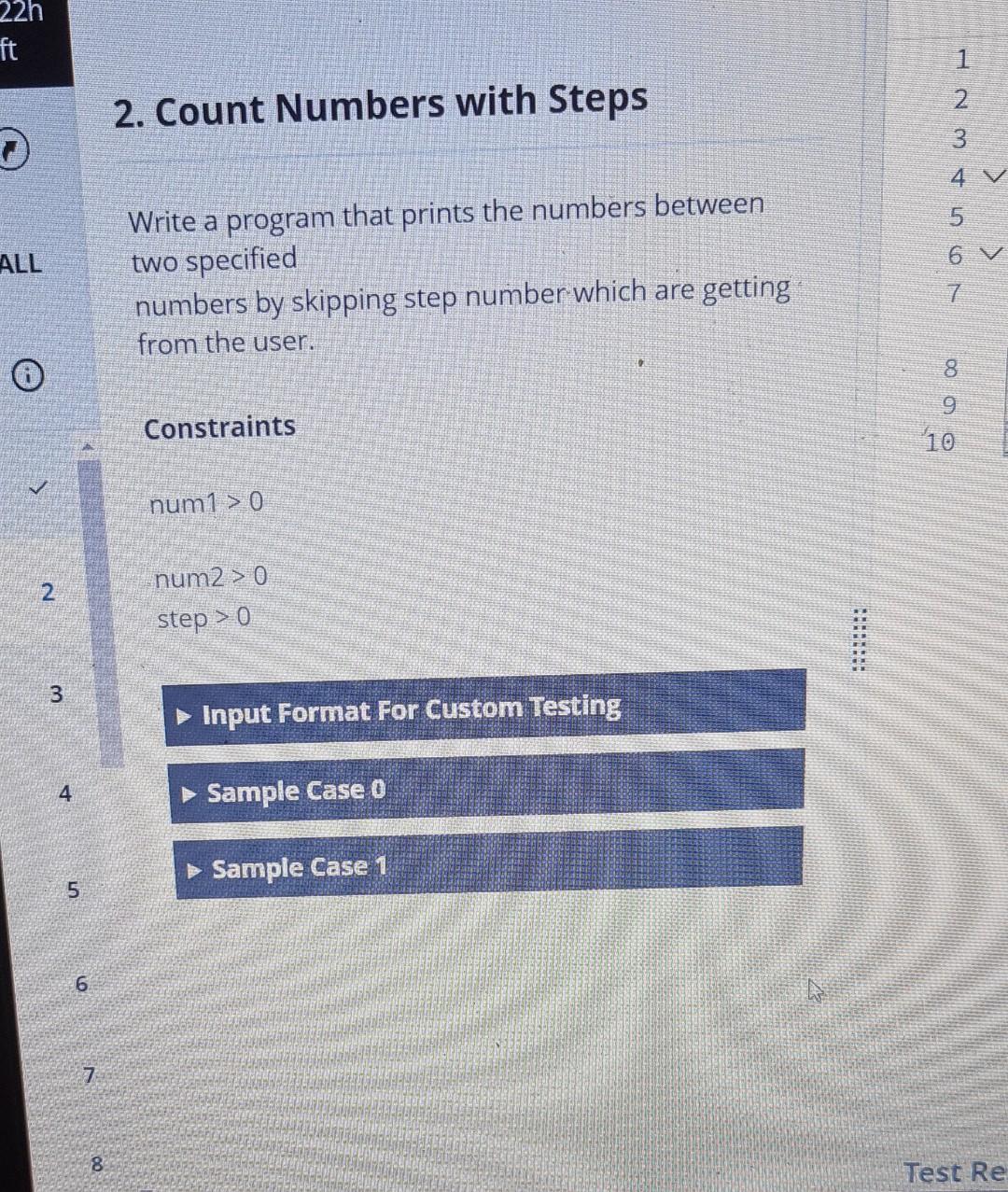 Solved Write a program that prints the numbers between two | Chegg.com