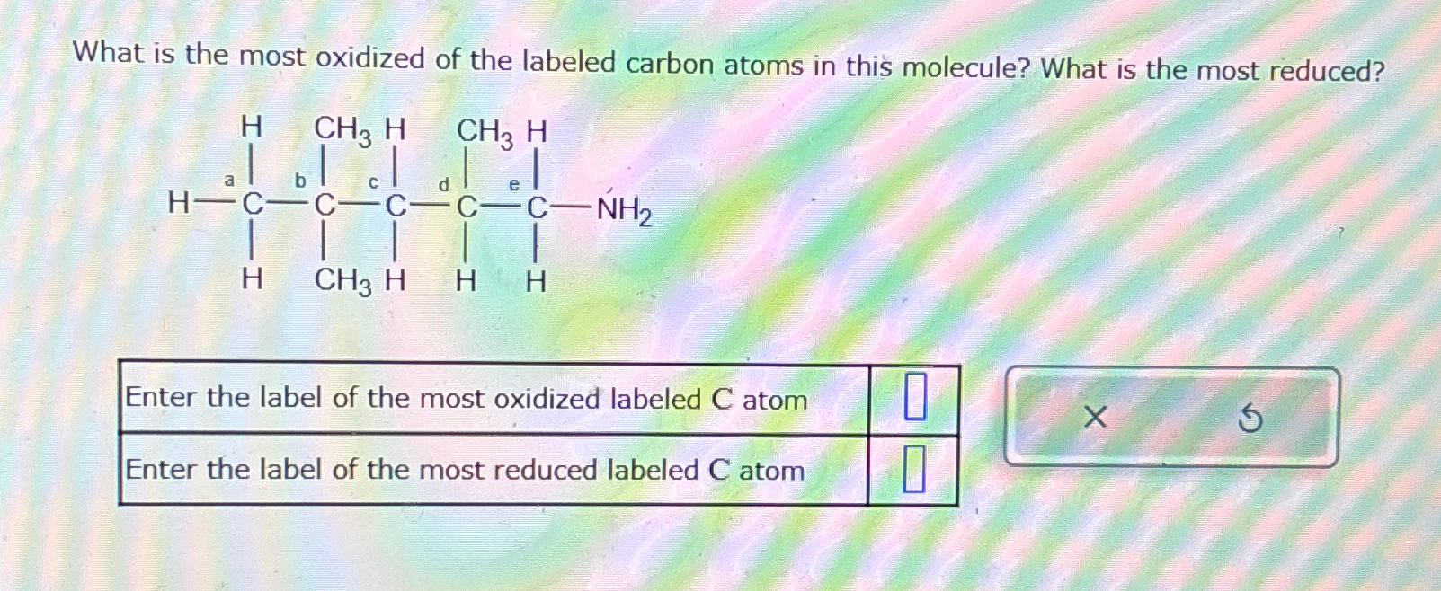 Solved What is the most oxidized of the labeled carbon atoms | Chegg.com