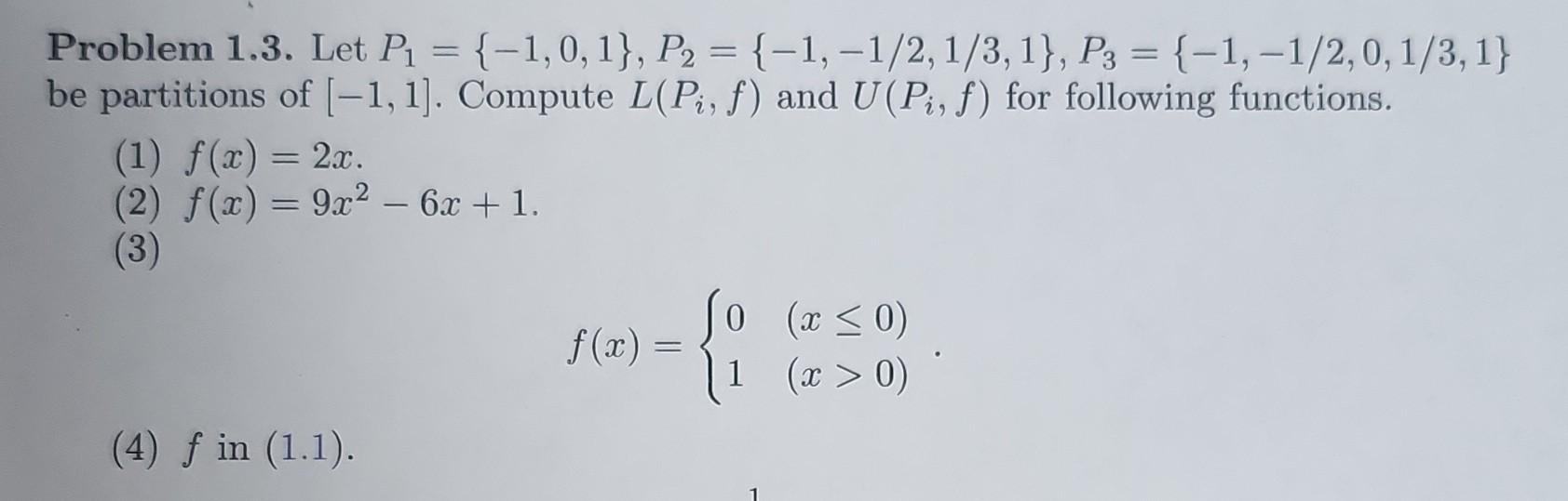 Solved Problem 1.3. Let | Chegg.com