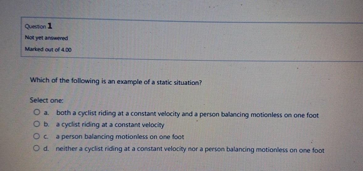 Solved Which of the following is an example of a static | Chegg.com
