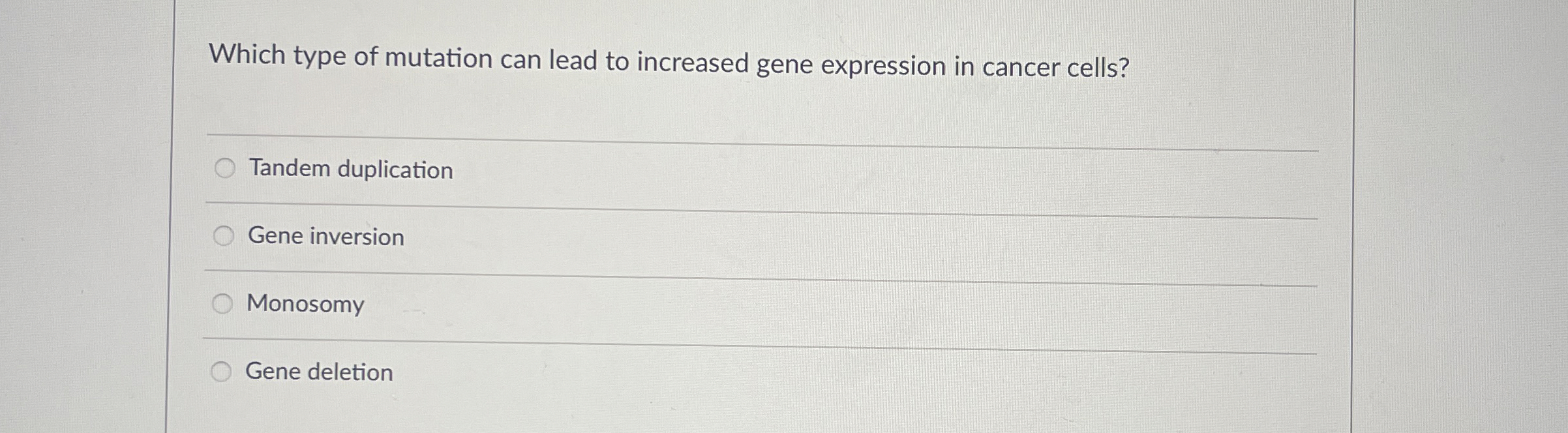 Solved Which type of mutation can lead to increased gene | Chegg.com
