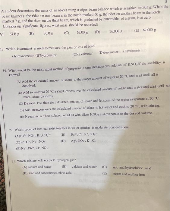 Solved A student determines the mass of an object using a | Chegg.com