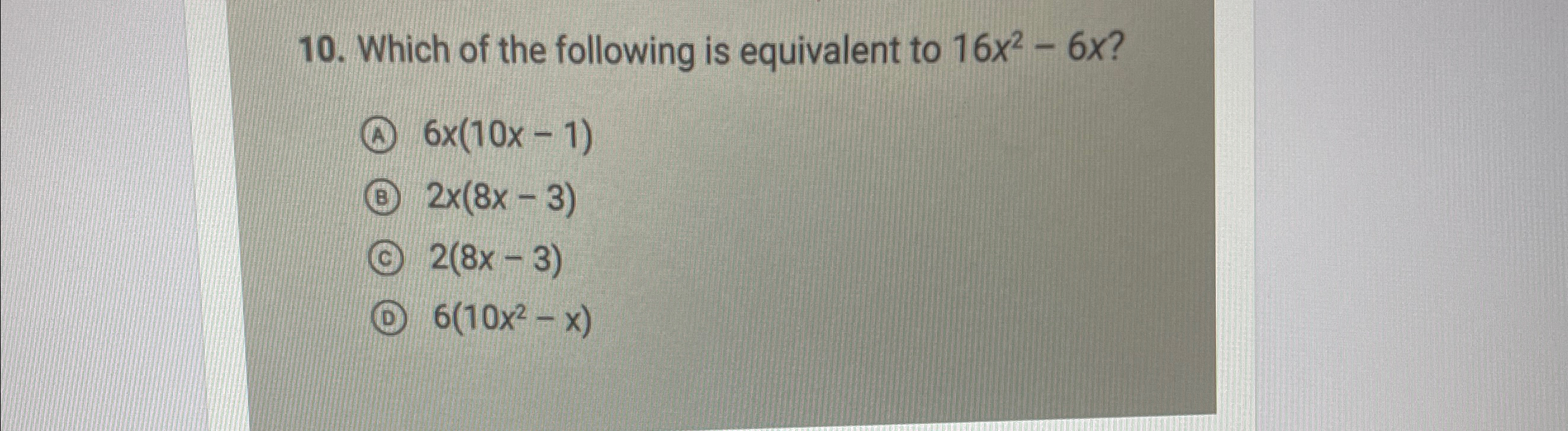 which function is equivalent to q x 9x2 − 24x 16