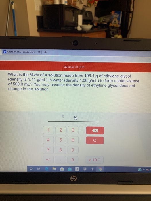 Solved B Chem 101 Ch 9 - Google Docs X + Question 38 Of 41 | Chegg.com