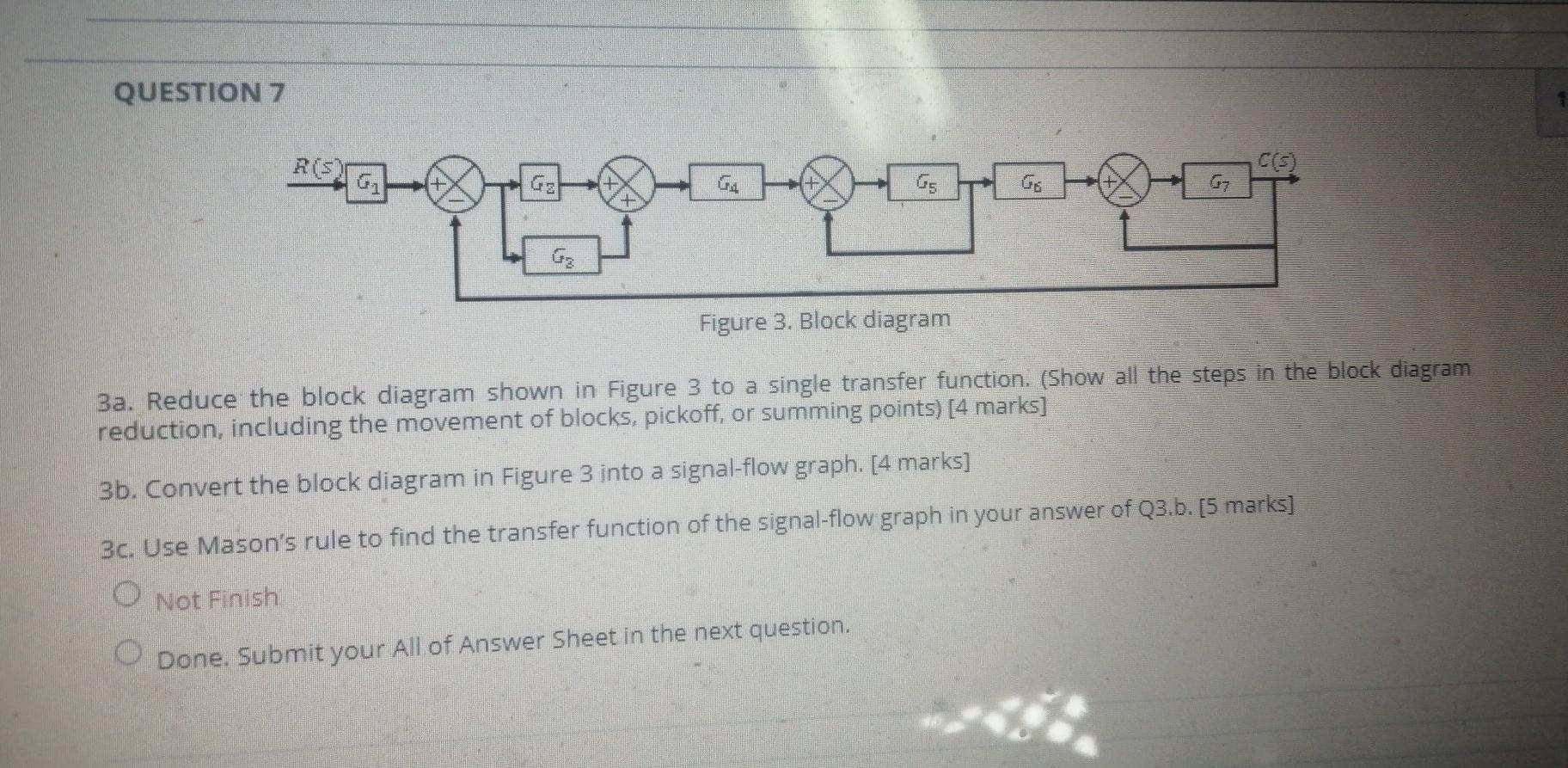 Solved QUESTION 7 RS C) Figure 3. Block diagram 3a. Reduce | Chegg.com