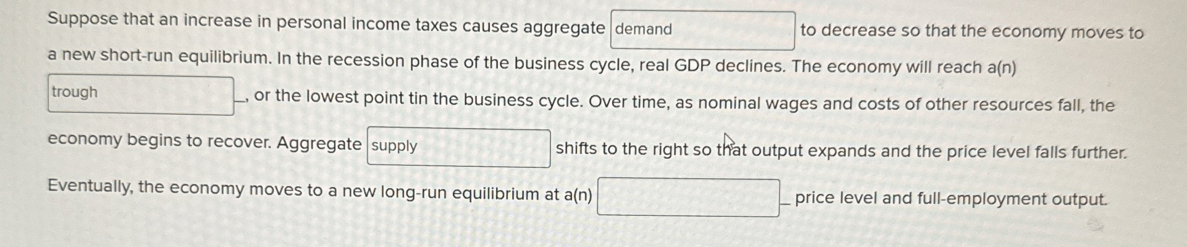 Solved Suppose that an increase in personal income taxes | Chegg.com