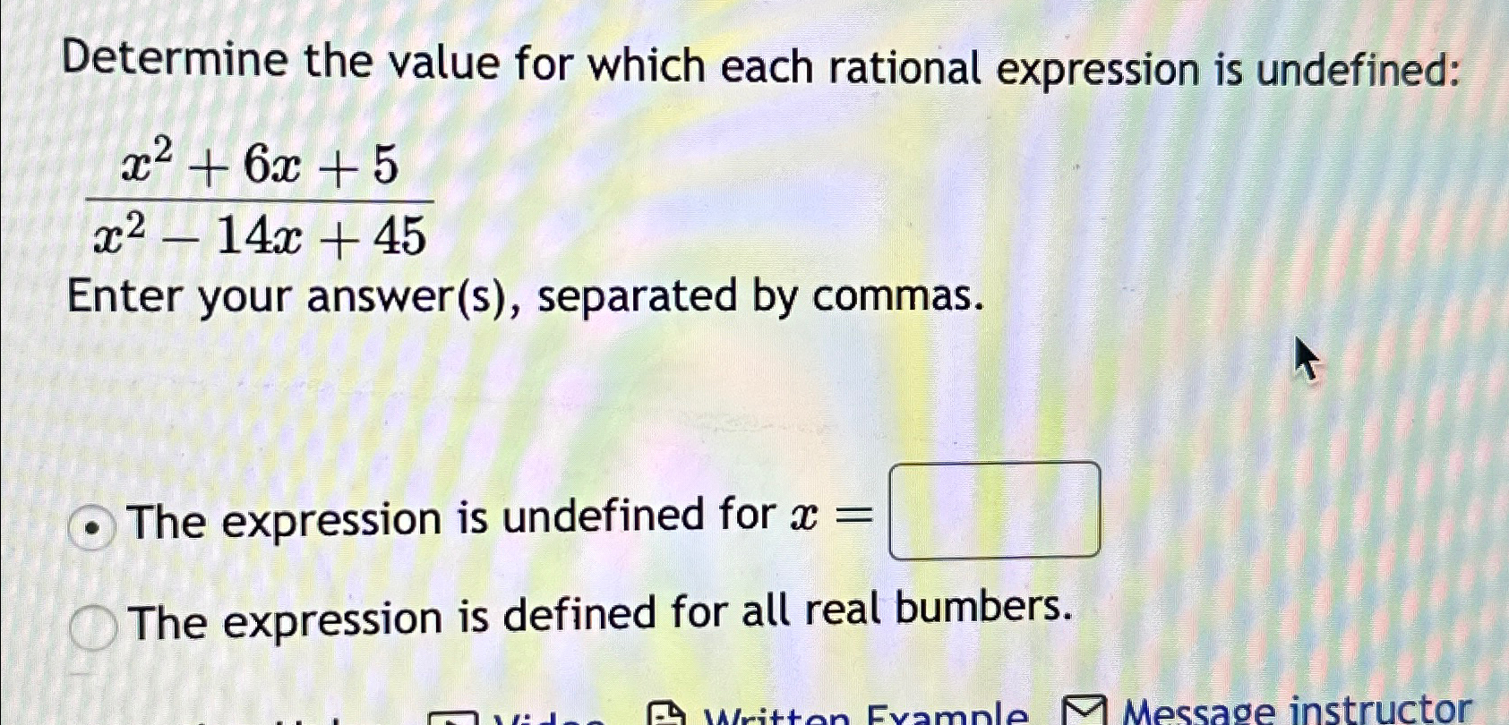 Solved Determine the value for which each rational | Chegg.com