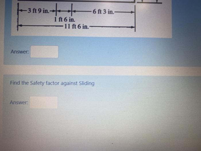Solved Find out the safety factor against overturning for
