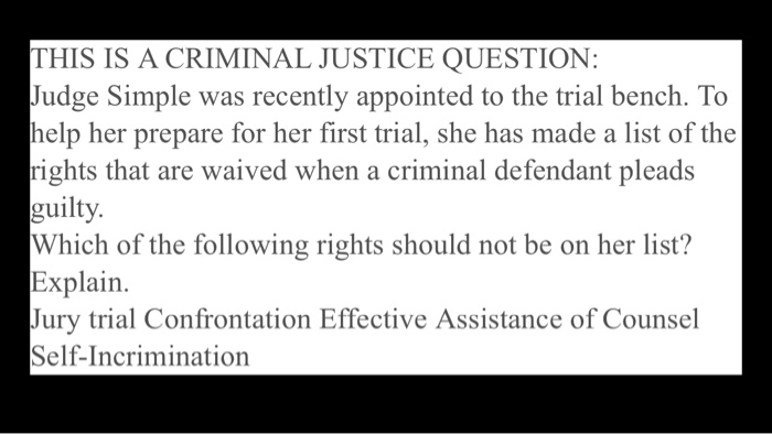 Solved This Is A Criminal Justice Question Judge Simple