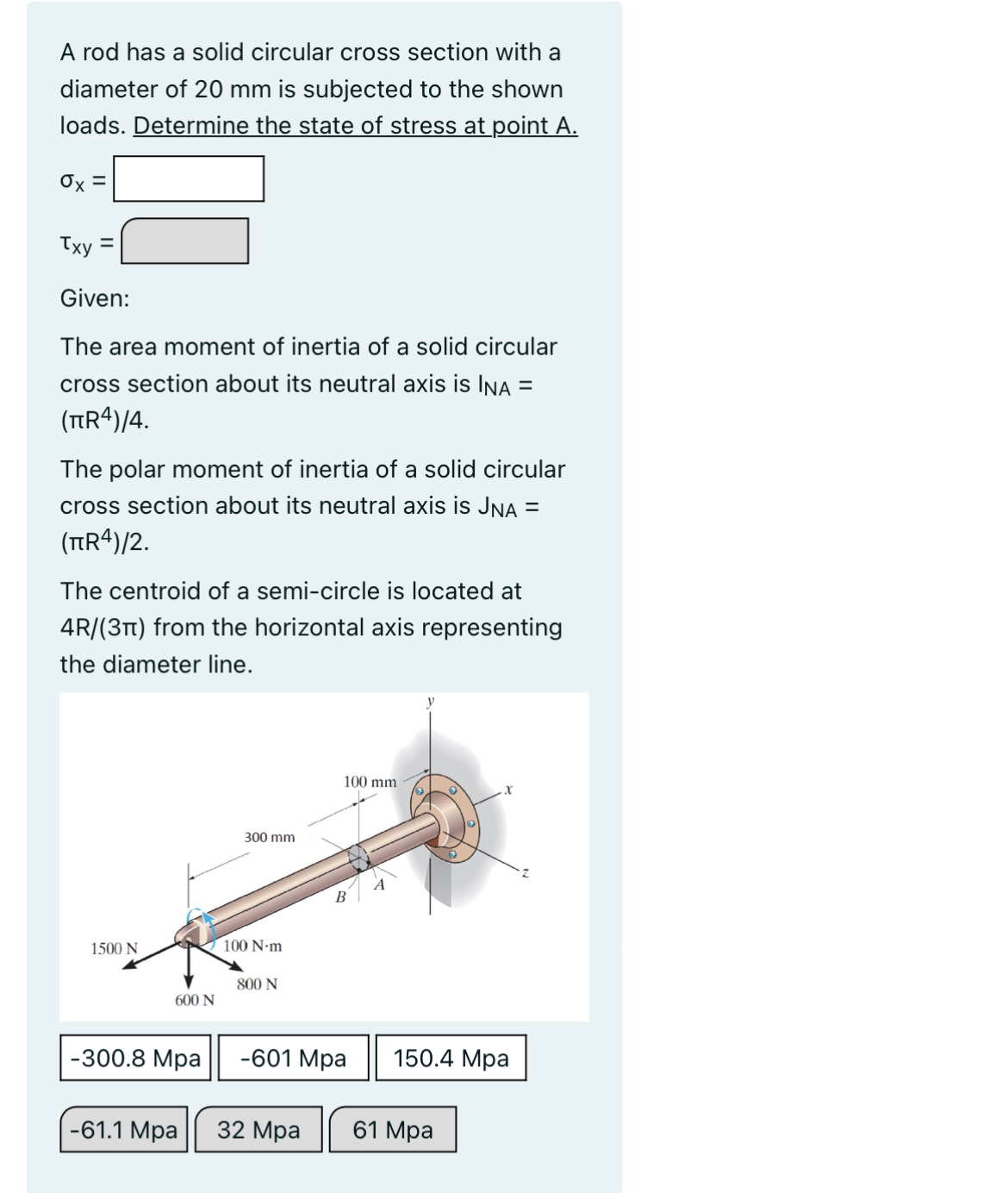 Solved A rod has a solid circular cross section with a | Chegg.com