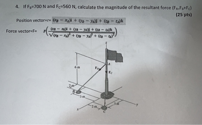 Solved If F 700 N And Fc 560 N Calculate The Magnitude O Chegg Com