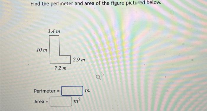 Solved Find the perimeter and area of the figure pictured | Chegg.com